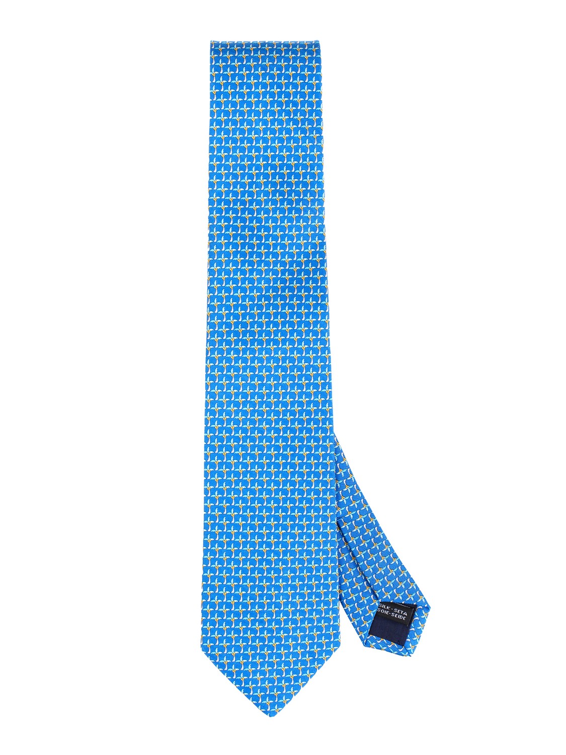 shop SALVATORE FERRAGAMO  Cravatta: Salvatore Ferragamo cravatta in seta con stampa "Palme".
Composizione: 100% seta.
Fatto in Italia.. 357873 GOCCO-002 703048AZZURRO number 3689490